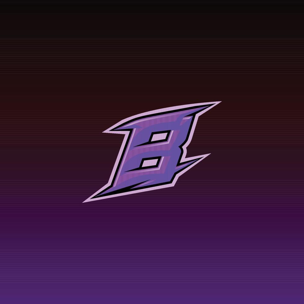 game logo design letter B with vector illustration