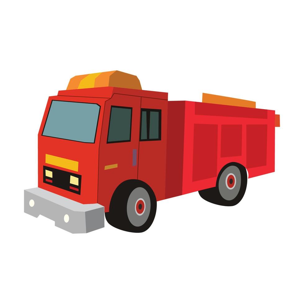 Flat fire truck icon. Flat design fire fighting equipment icon vector