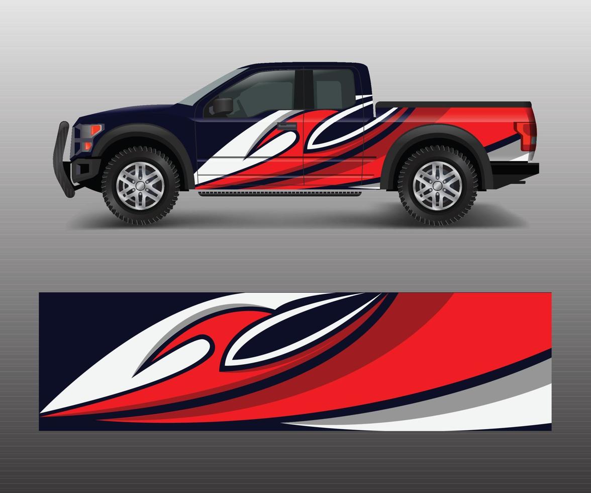 custom livery race rally offroad car vehicle sticker and tinting. Car wrap decal design vector