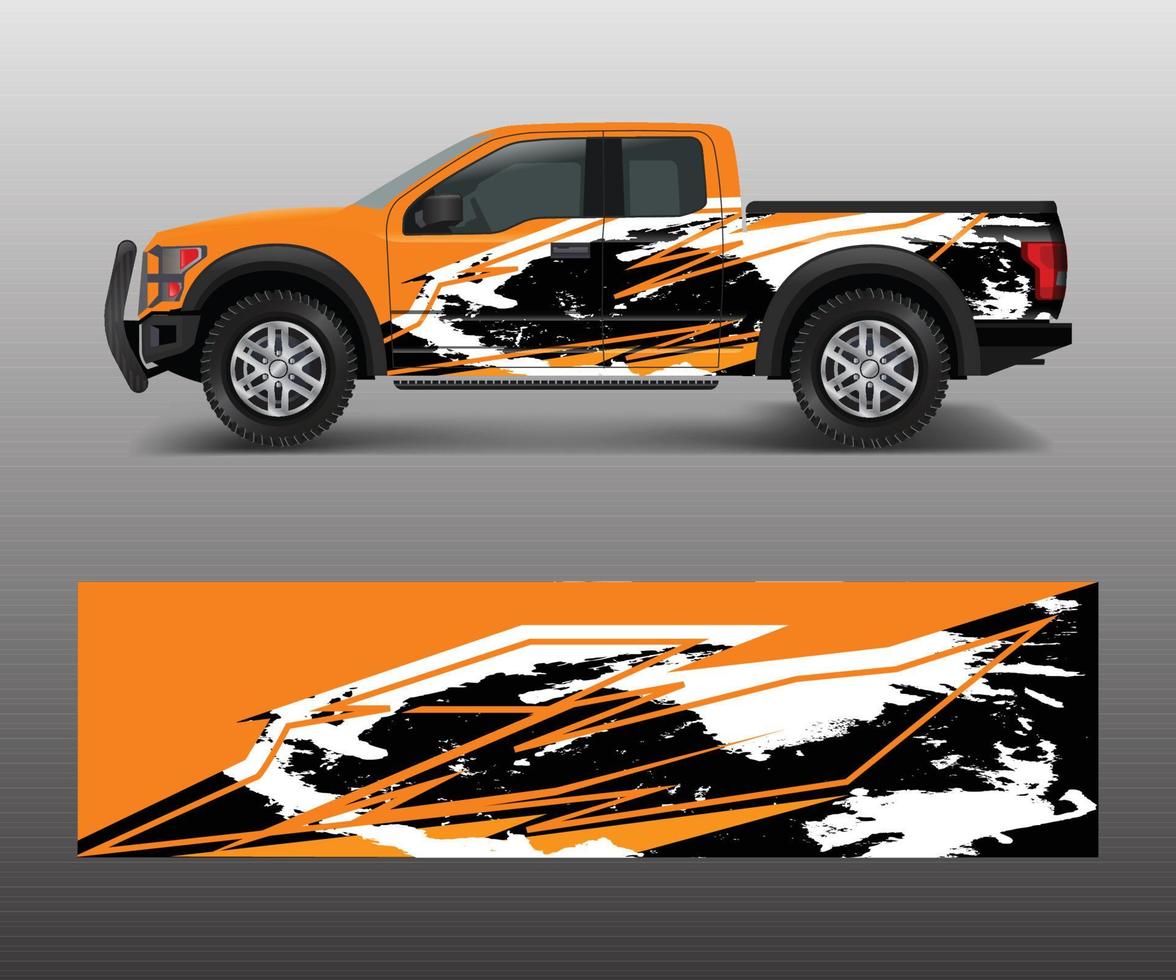 wrap graphic design vector for off road truck. Abstract sporty and adventure racing background. Full vector eps 10