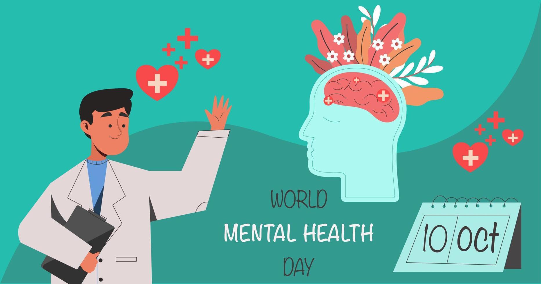 dia mundial de la salud mental vector