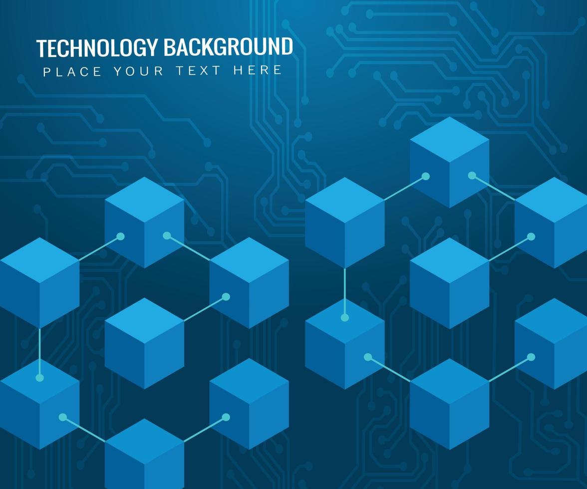 Blockchain line concept on dark background. Cryptocurrency data sign design,geometric block chain technology vector