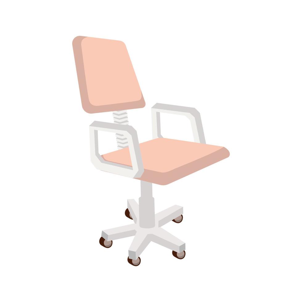ilustración de icono de vector plano del icono de silla de oficina aislado sobre fondo blanco