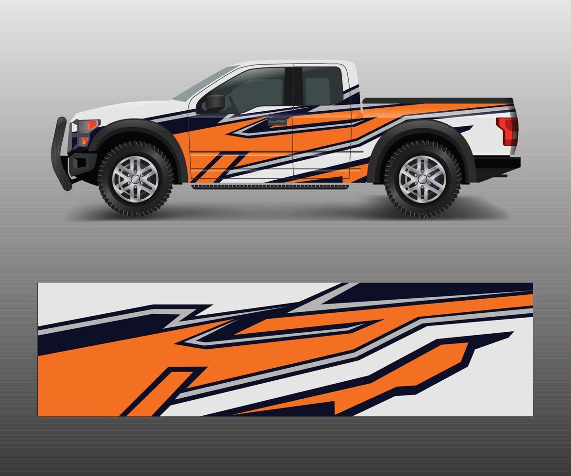truck and cargo van wrap vector, Car decal wrap design. Graphic abstract stripe designs for vehicle, race, offroad, adventure and livery car vector