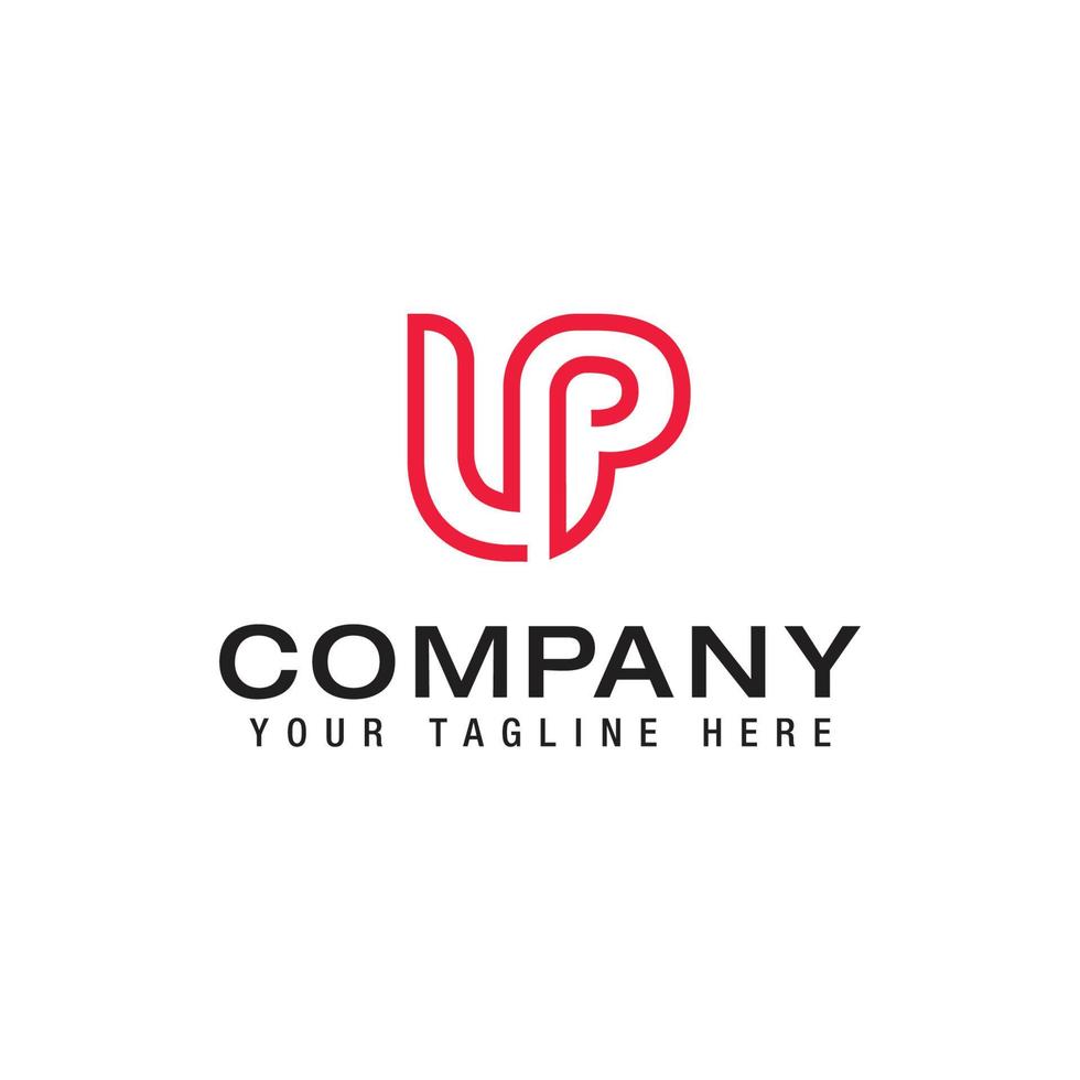 UP PU P Abstract initial monogram letter alphabet logo design template vector