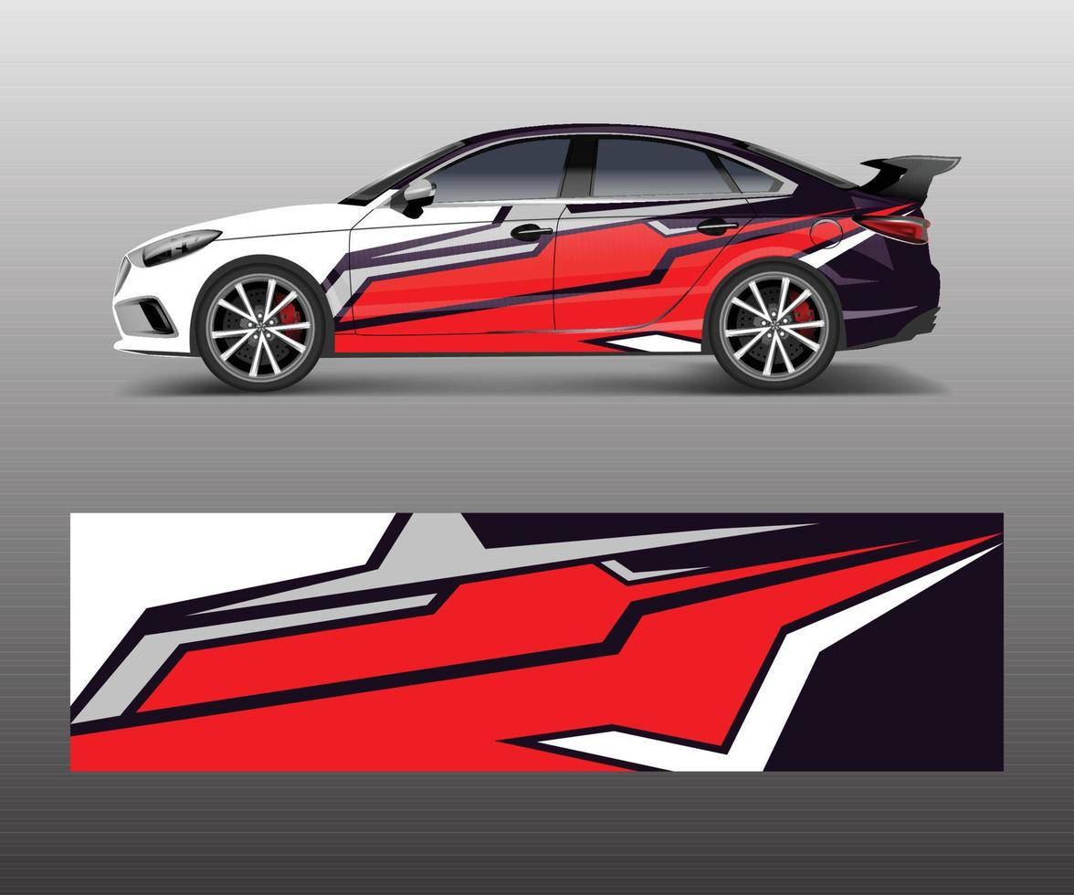 Car decal graphic vector wrap vinyl sticker. Graphic abstract wave shape designs for branding, race and drift car template design vector