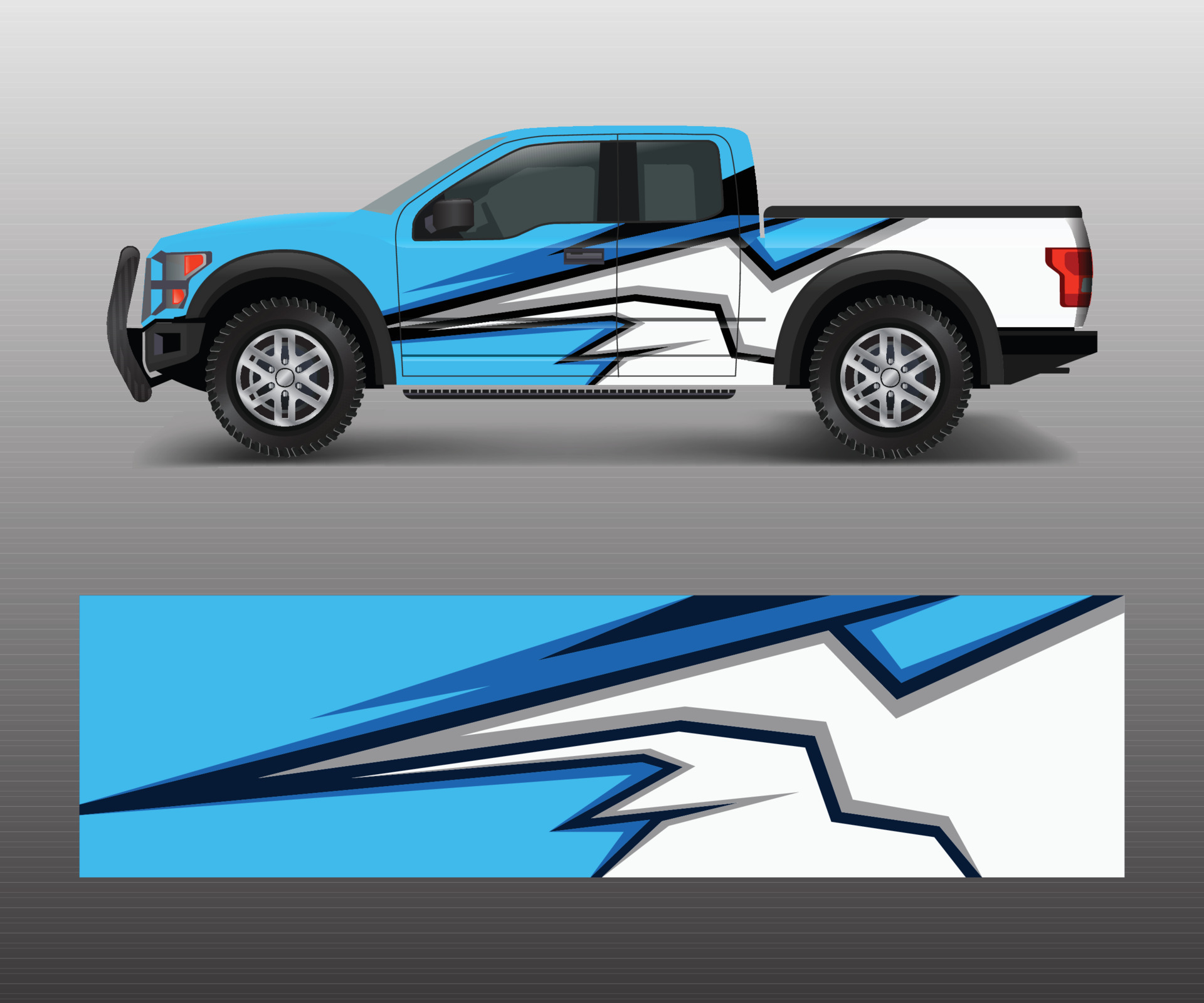 offroad vehicle wrap design vector. Pickup truck decal wrap design