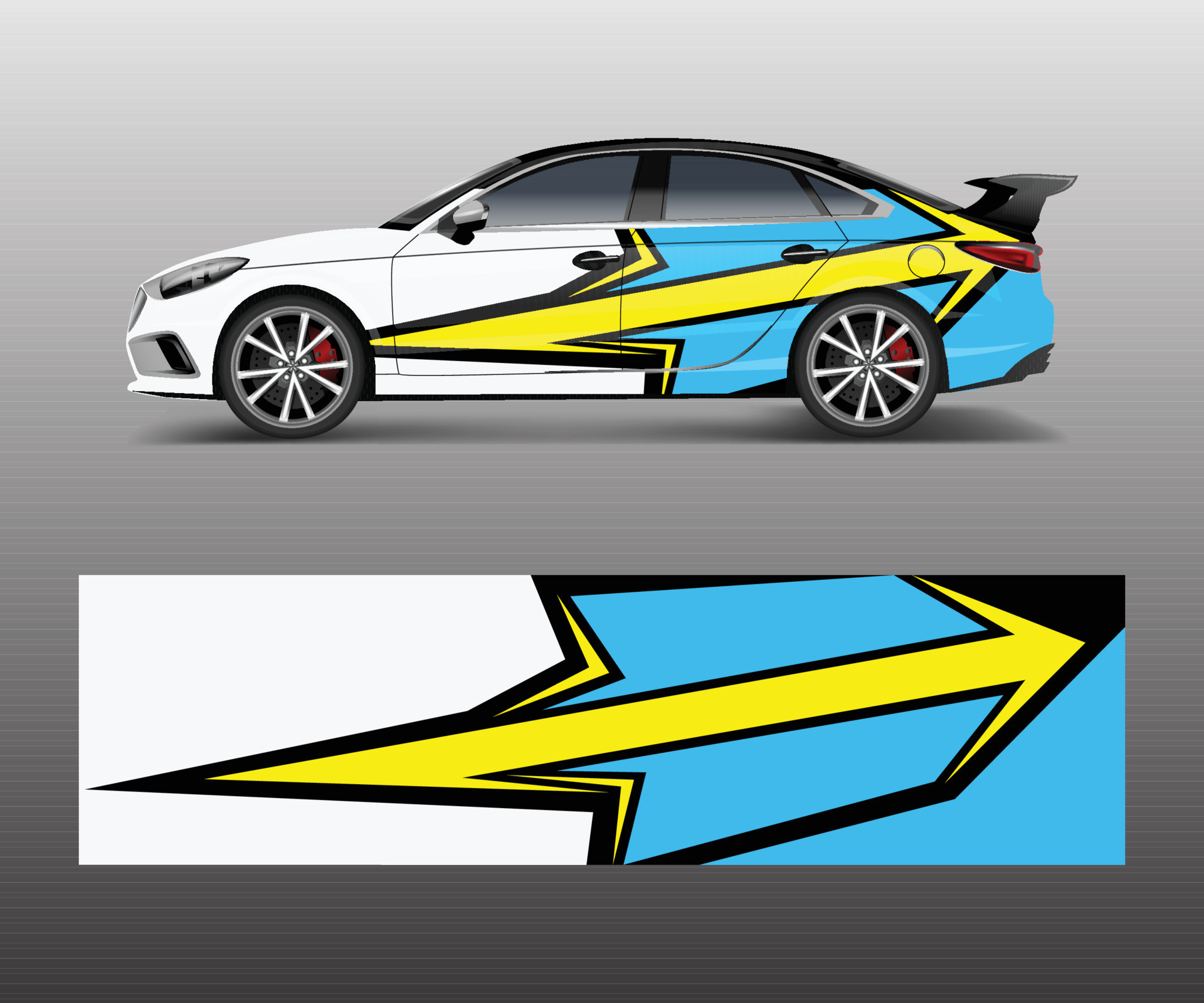 graphic abstract racing designs for vehicle Sticker vinyl wrap. Car