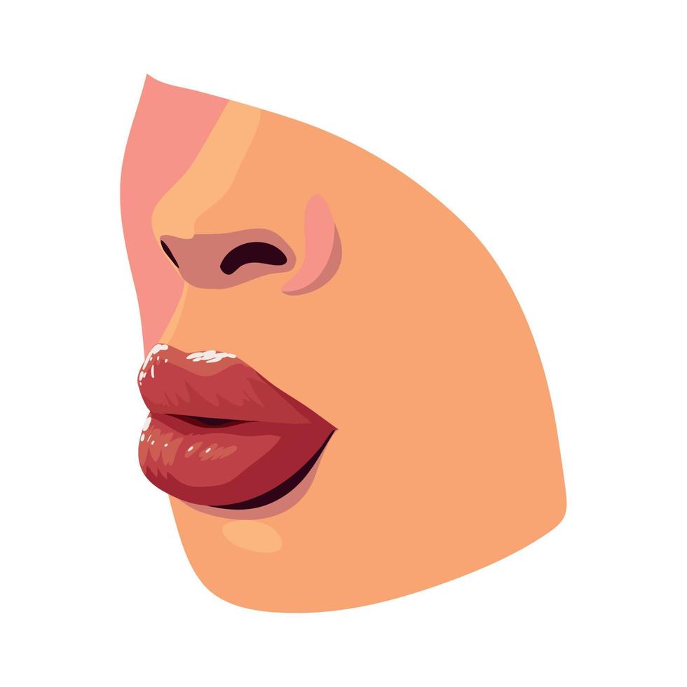female face close up vector