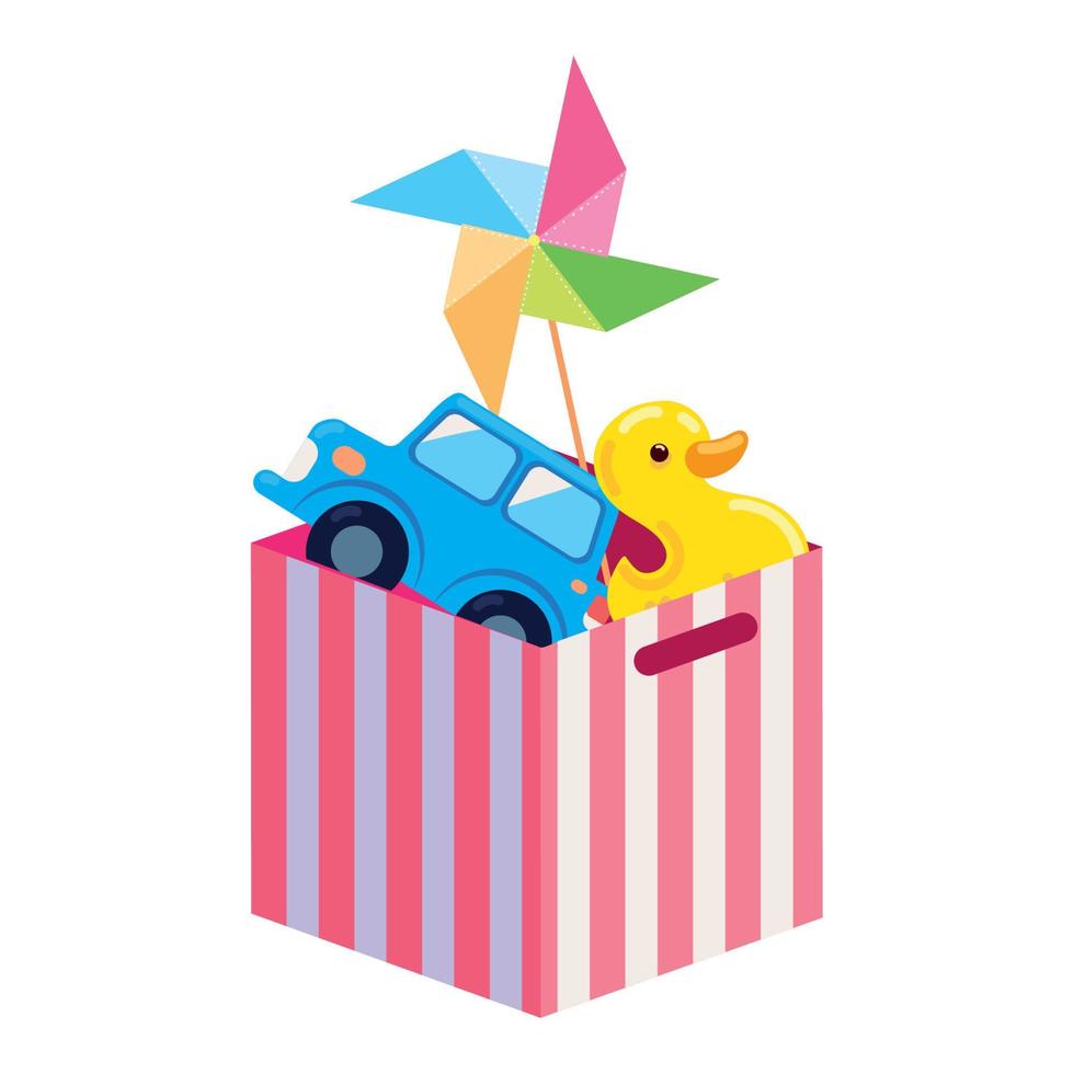 toys box with car vector