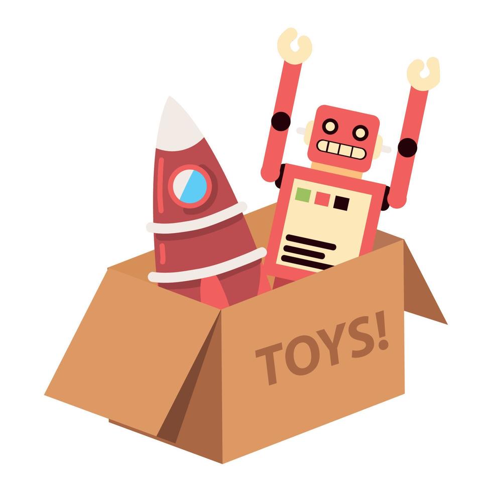 toys cardboard box vector