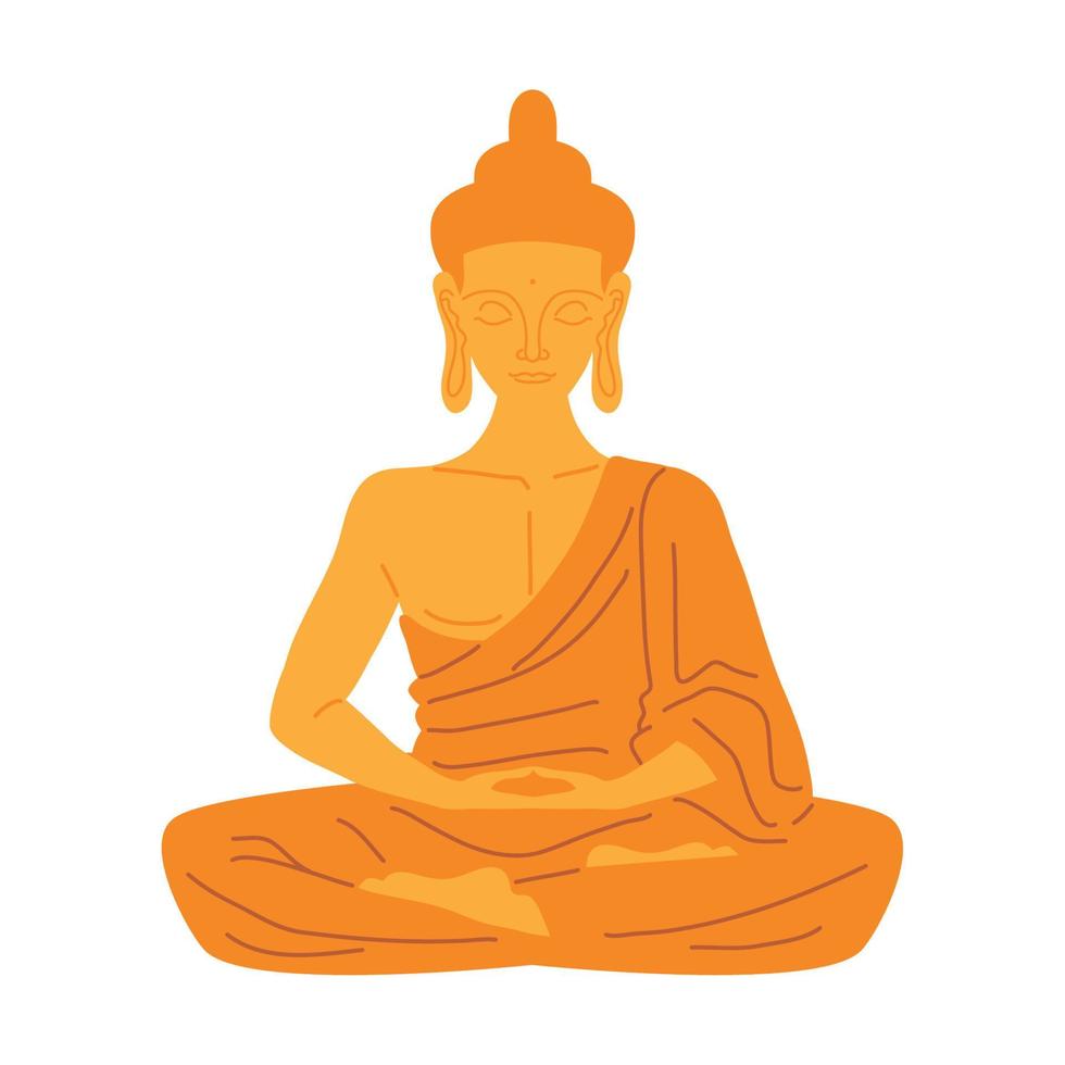 gold buddha statue vector