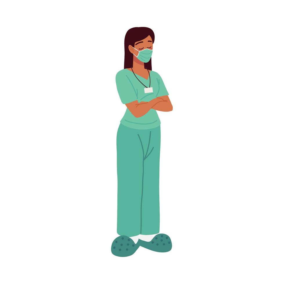 nurse wearing medical mask vector