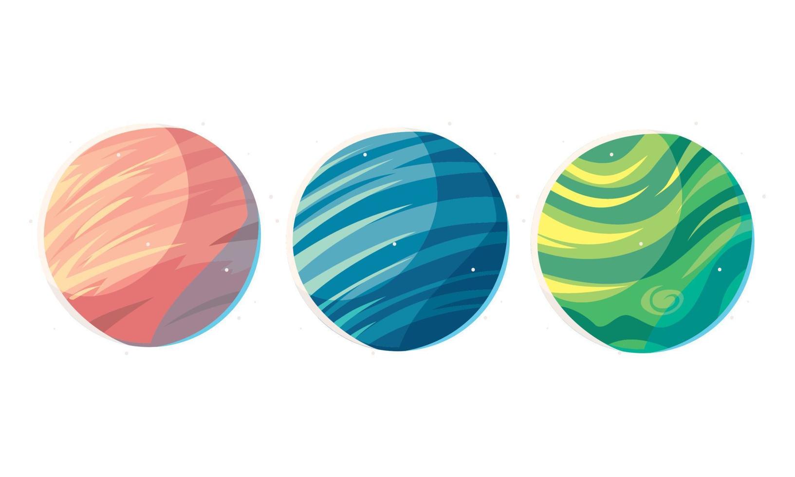 icons space planets vector