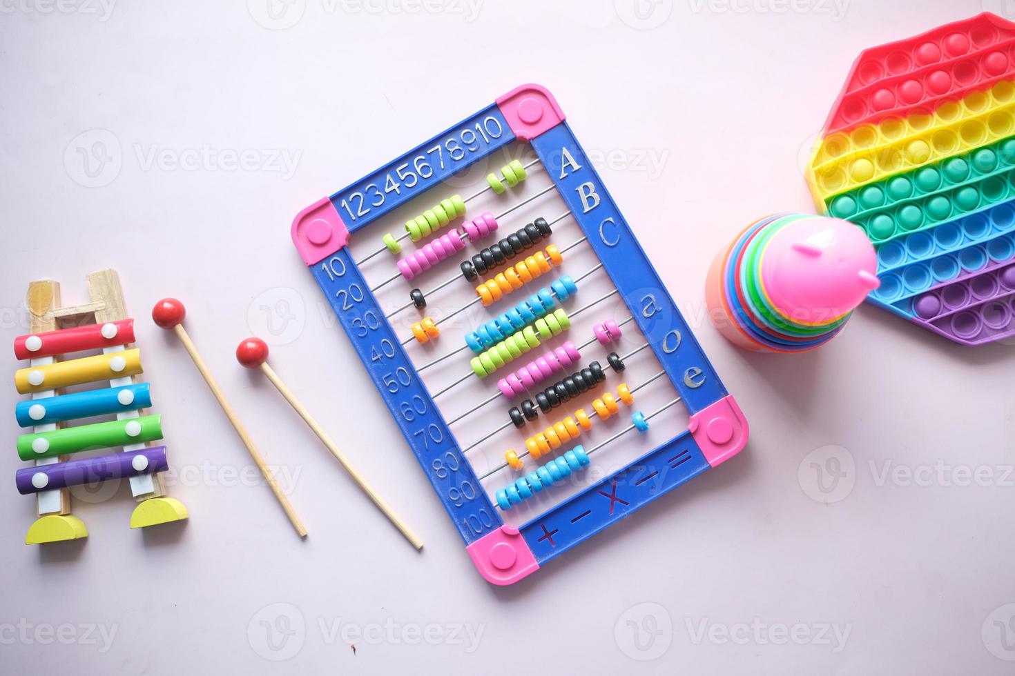 counting math learning toy on table photo