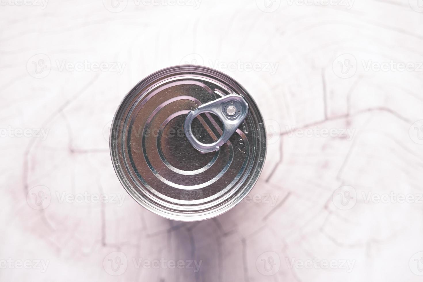 close up of a food can on white background , photo