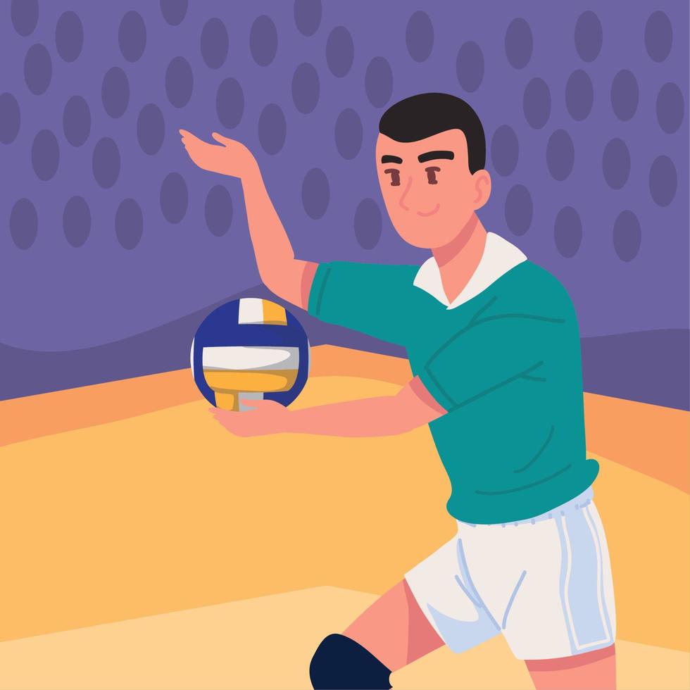 athletic player volleyball vector