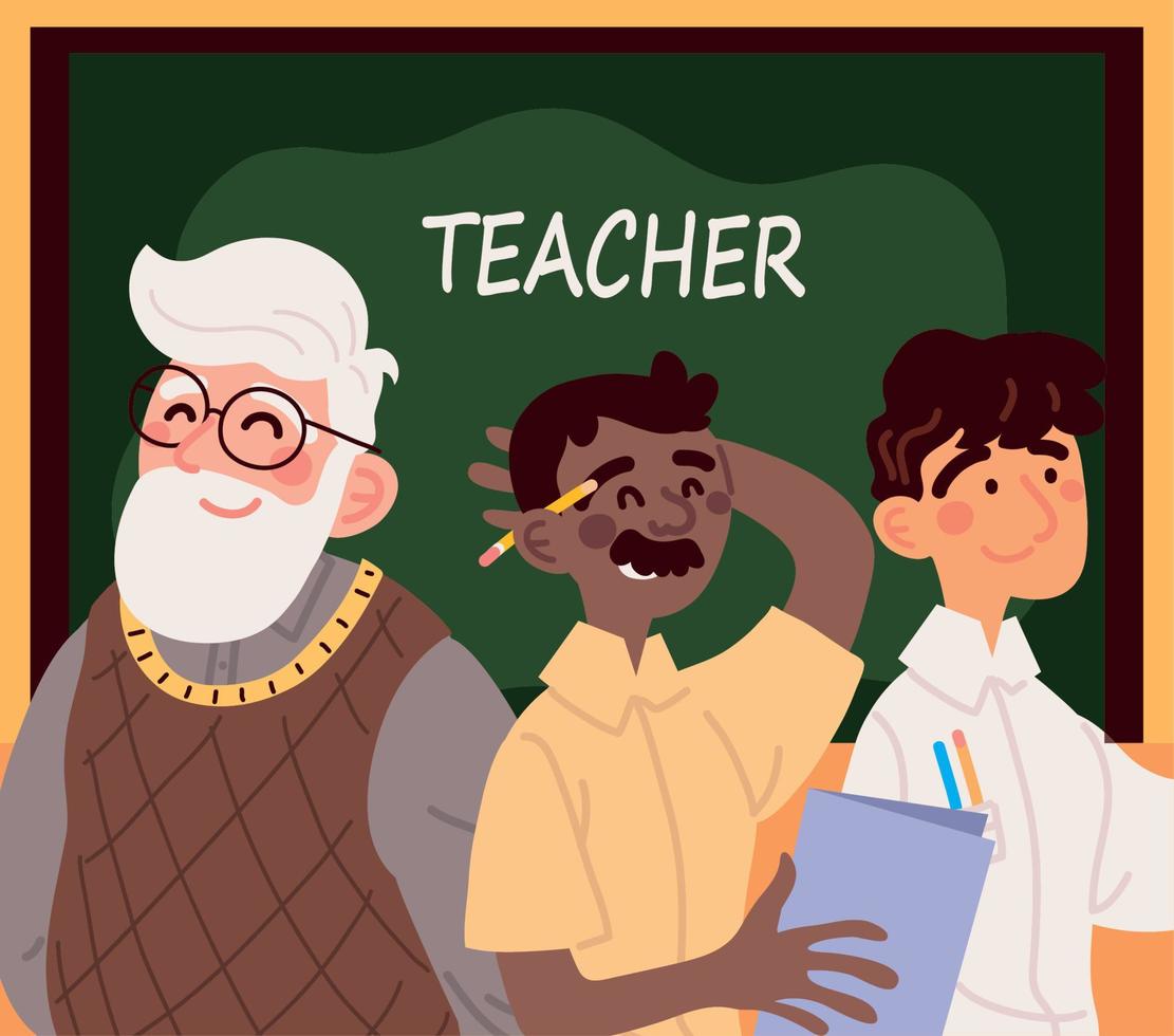 teachers male portrait vector