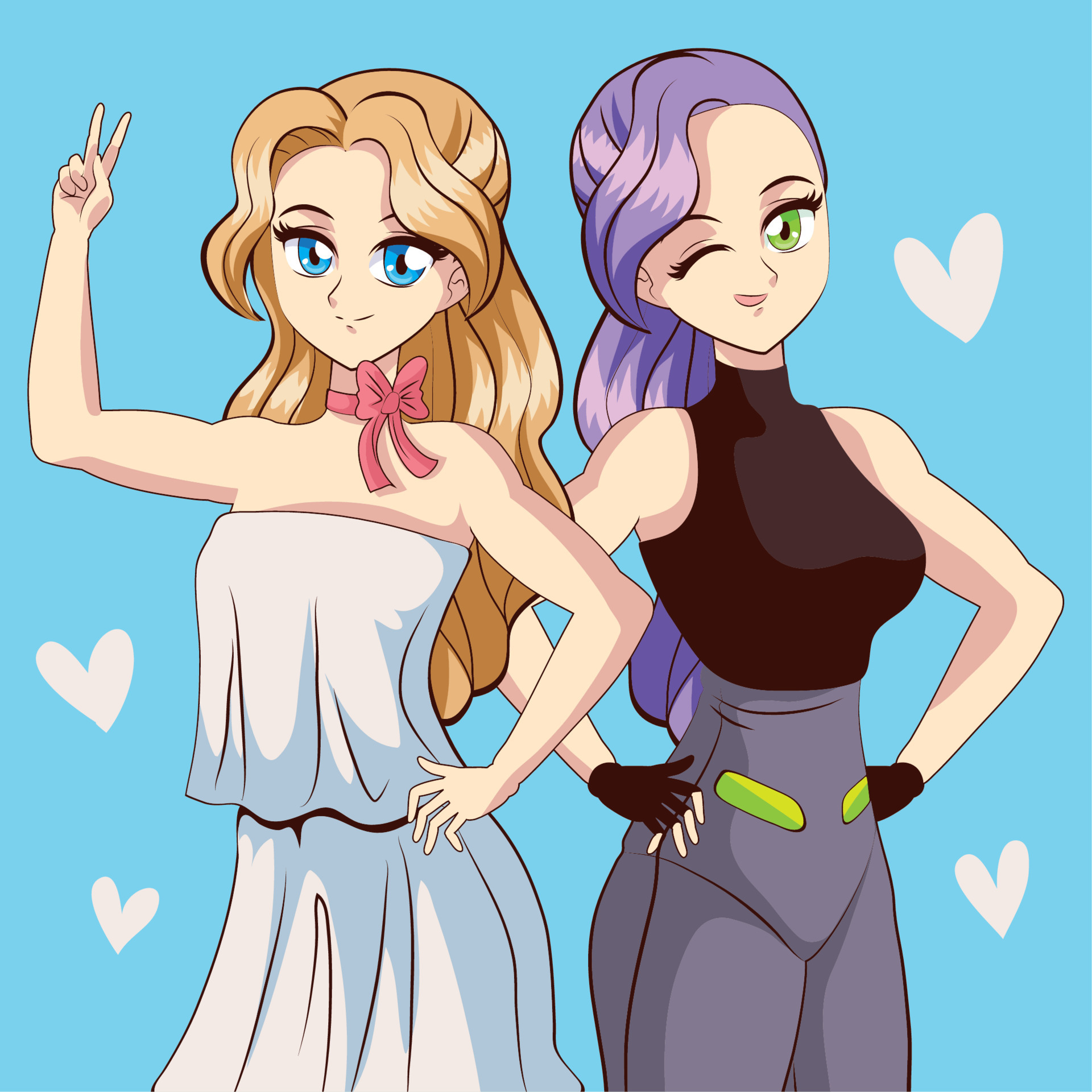 Anime women characters 11202632 Vector Art at Vecteezy