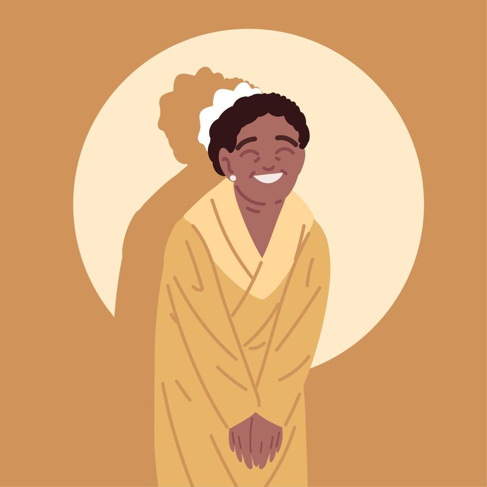 smiling old woman vector