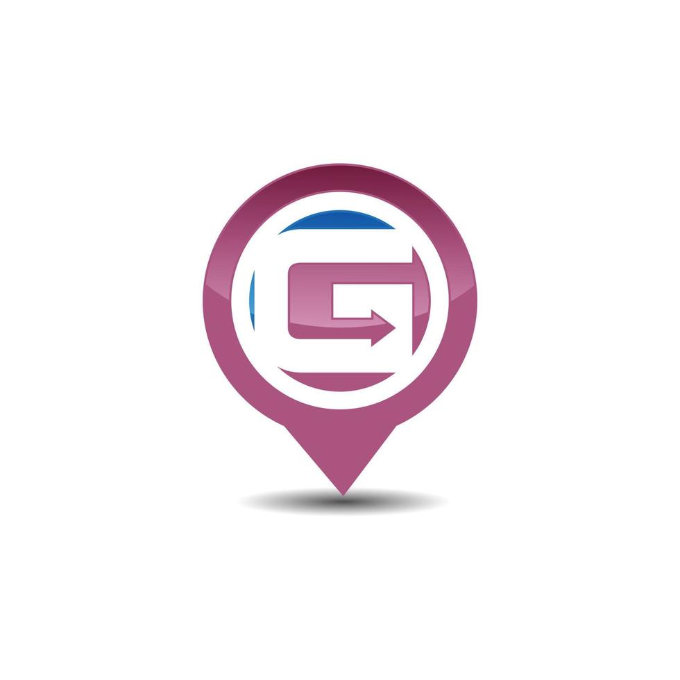 Initial letter G GPS map pointer navigation technology logo vector logo illustraion