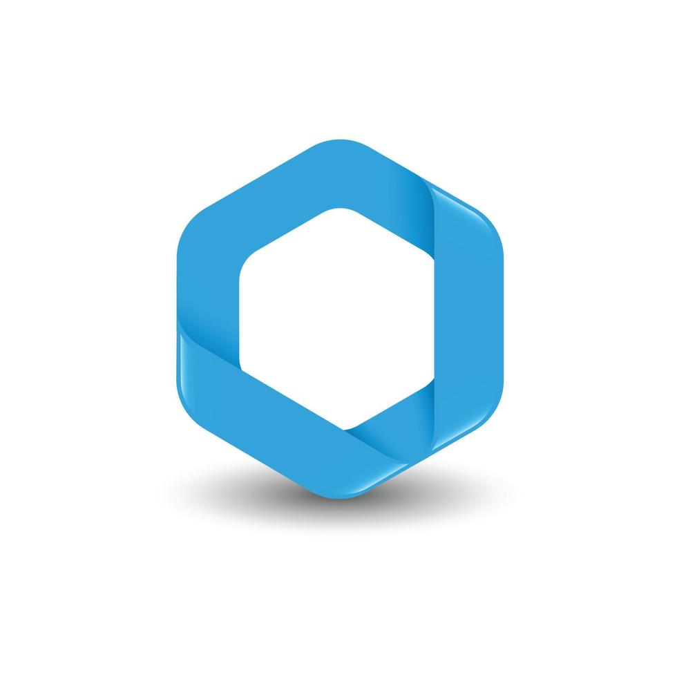 Branding blue color hexagon vector logo concept illustration