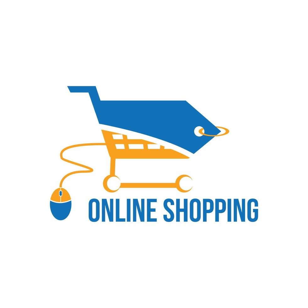 Online shopping e commerce vector logo template concept