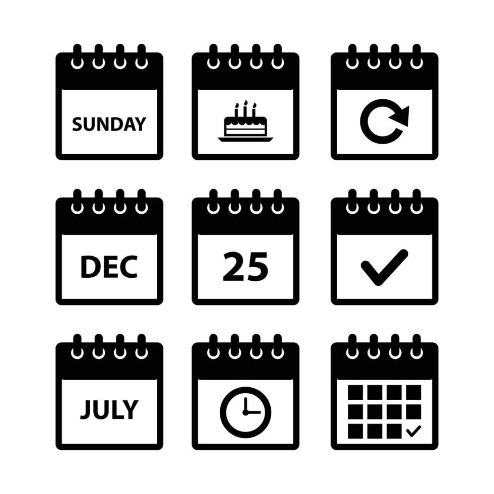 calendar icons set vector image for web design