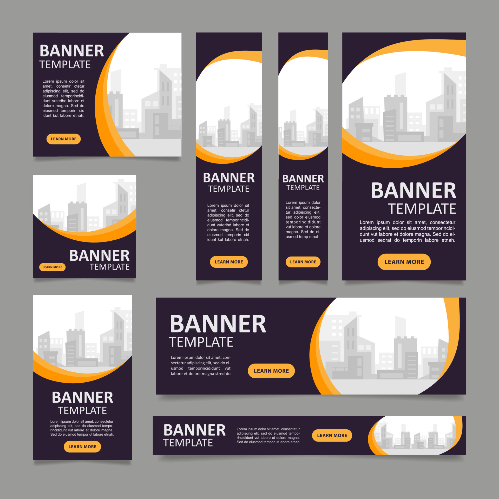 Architectural project web banner design template. Vector flyer with