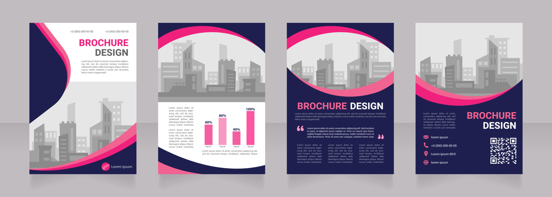 Home builder company blank brochure design General contractor