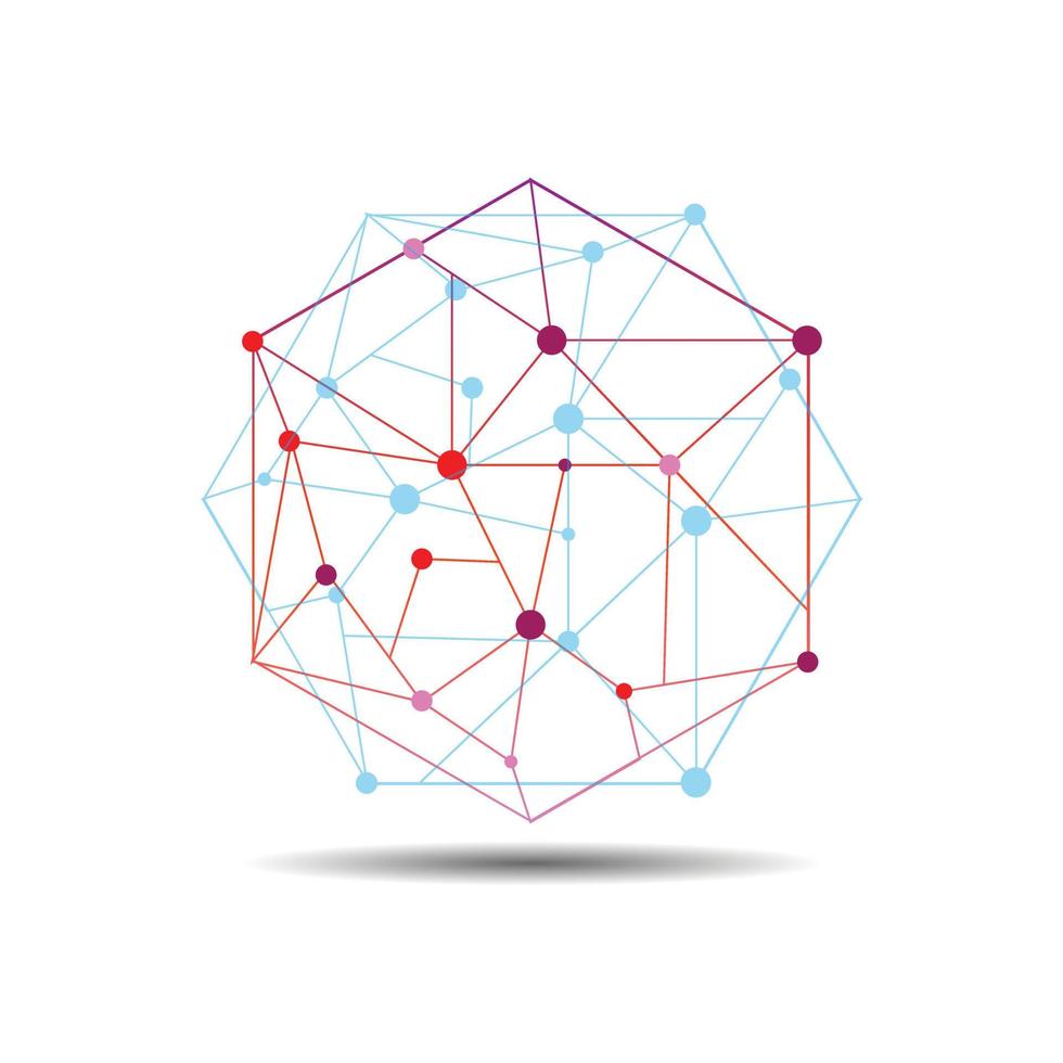 Ilustración de diseño de vector de tecnología de logotipo de blockchain hexagonal