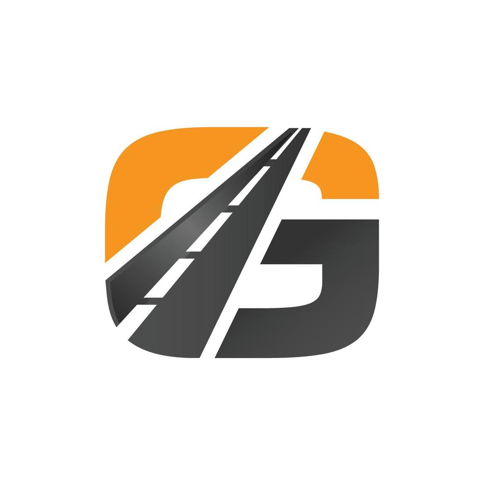 diseño de vector de símbolo de logotipo creativo de construcción de carreteras de letra g