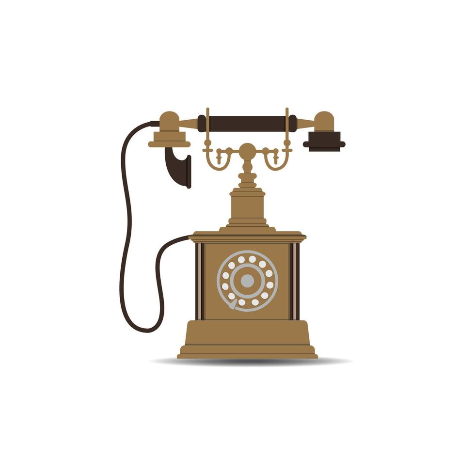 Old vintage style telephone technology retro telephone vector