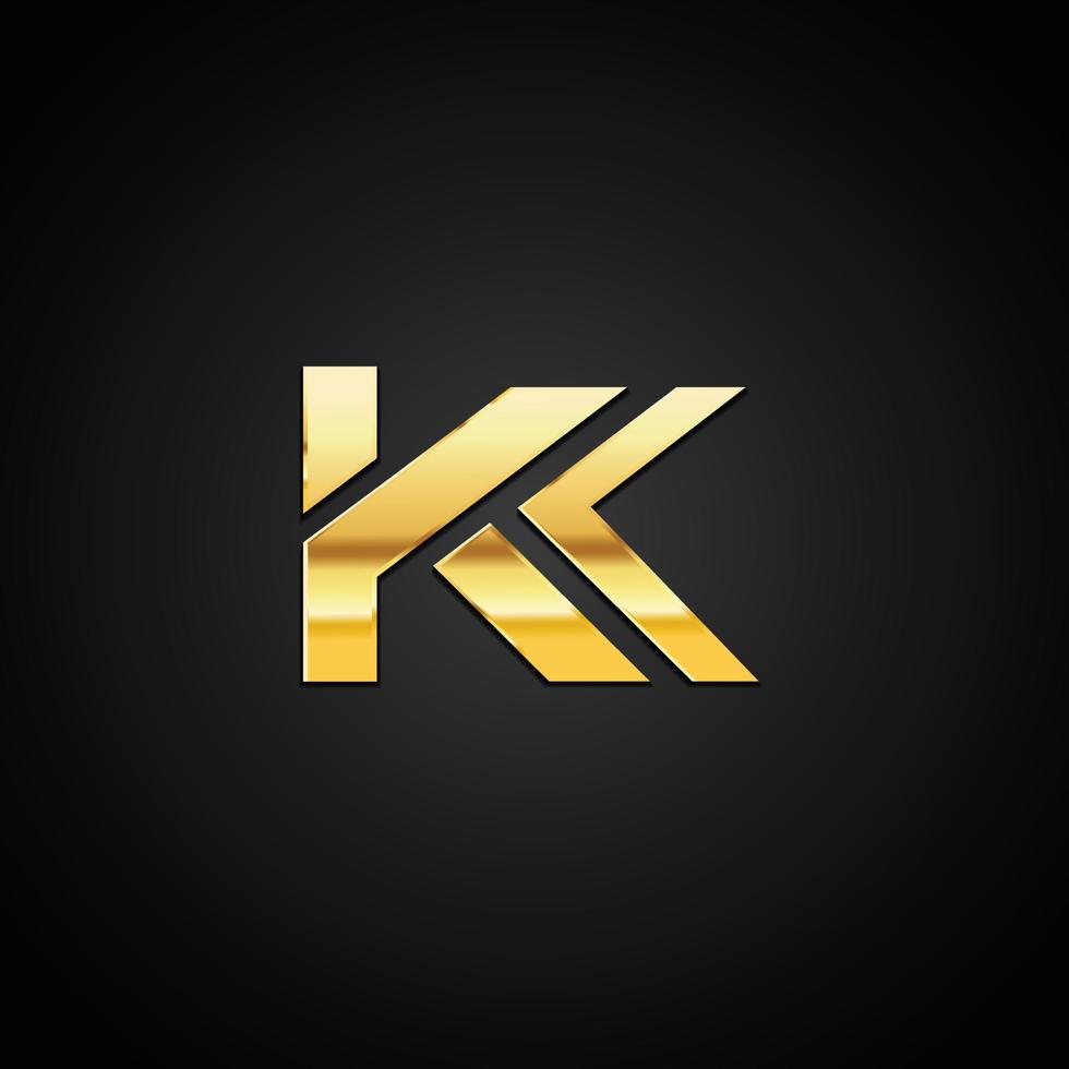 K letter gold abstract symbol vector luxury design