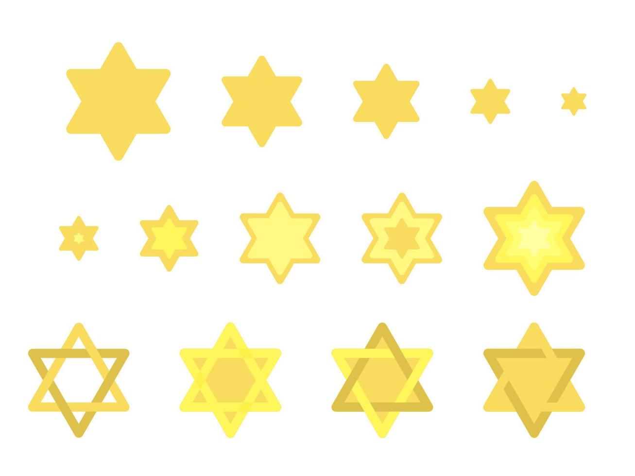 Star of David set vector illustration isolated on white background