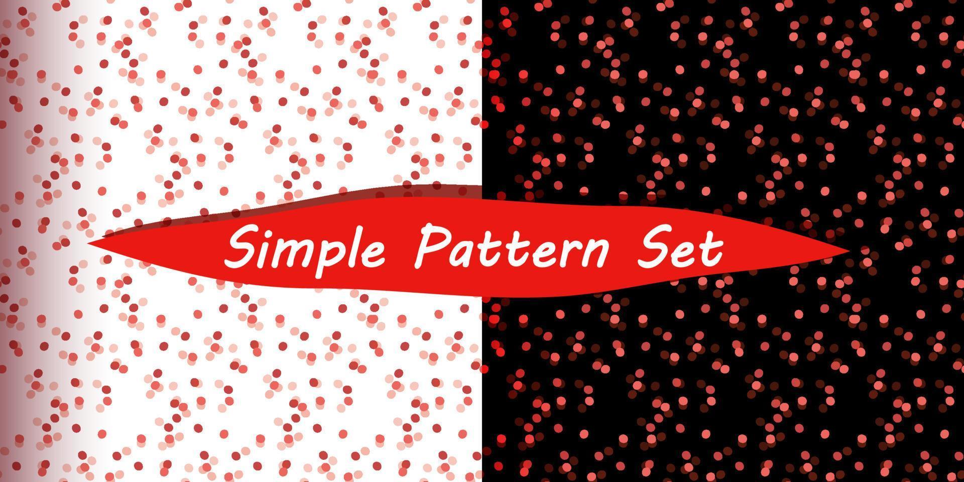 Abstract polka dot seamless vector pattern set red and black