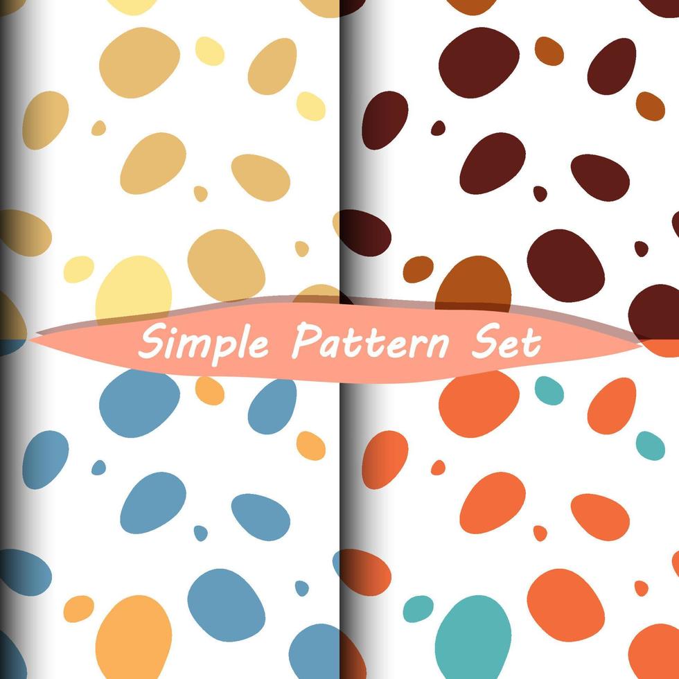 4 abstract polka dot seamless vector pattern set in bright colours