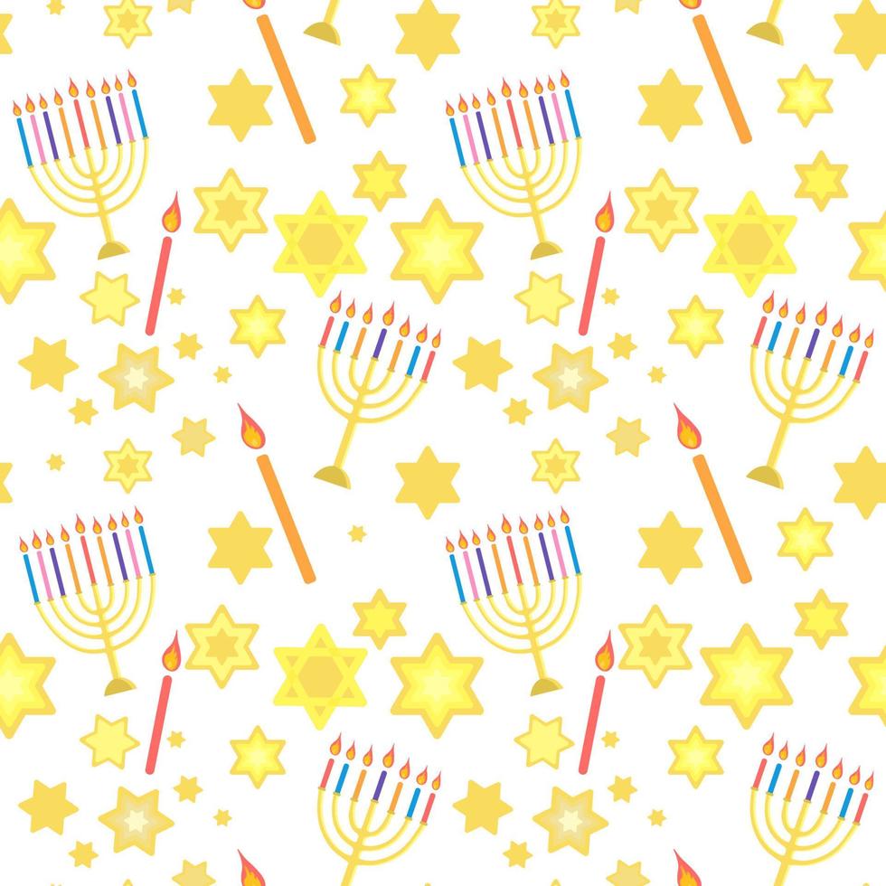 Ilustración de vector de patrones sin fisuras de hanukkah dulce sobre fondo blanco