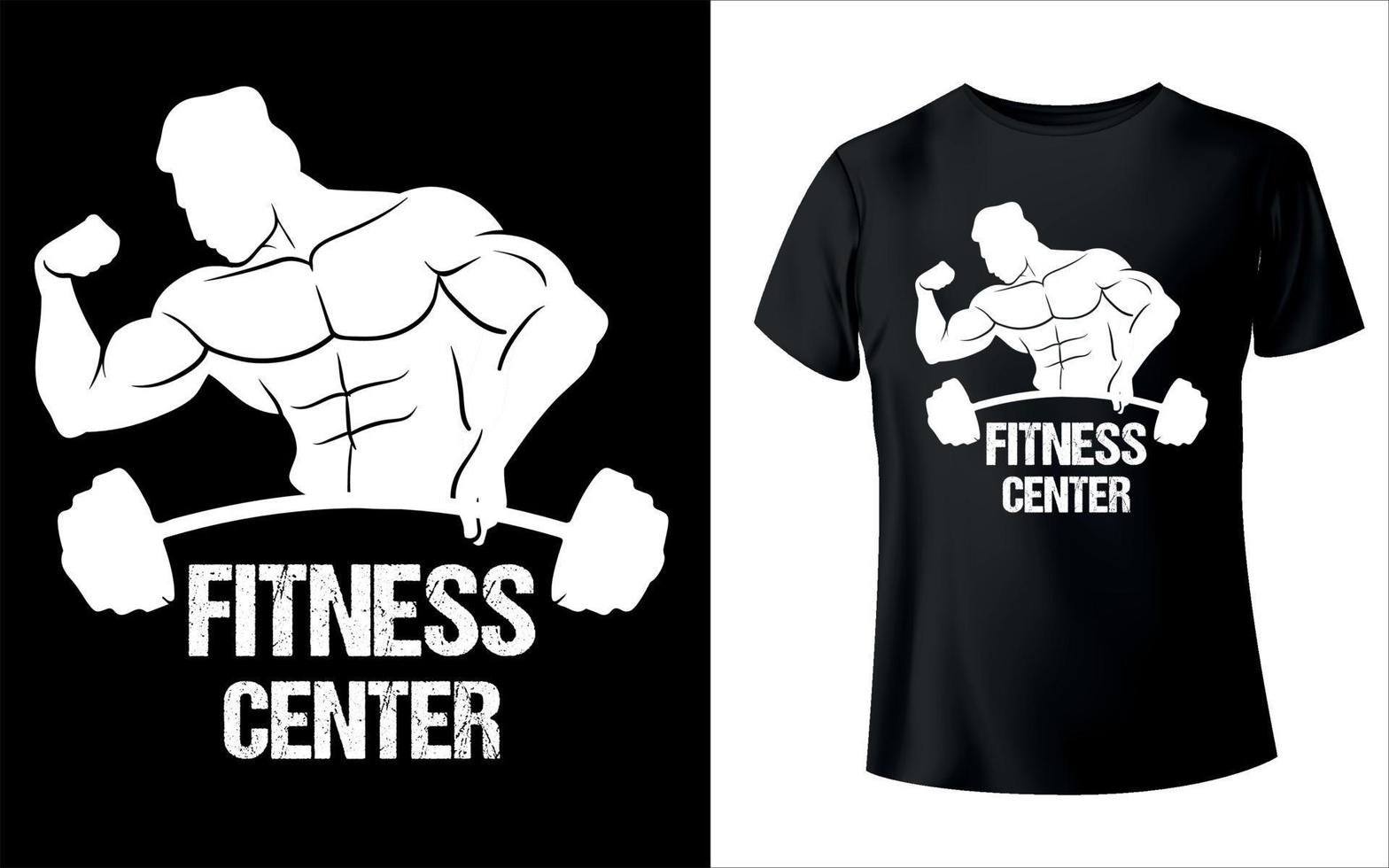 Fitness Center Typography T-shirt Design vector