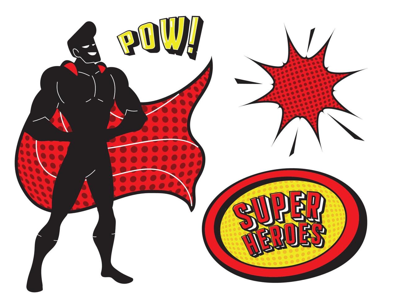 superhero and comic text vector