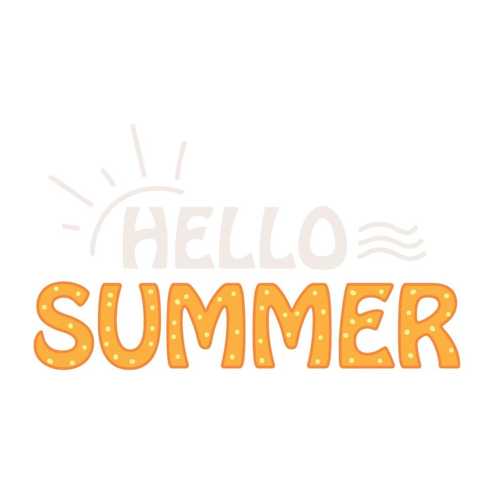 hello summer inscription vector
