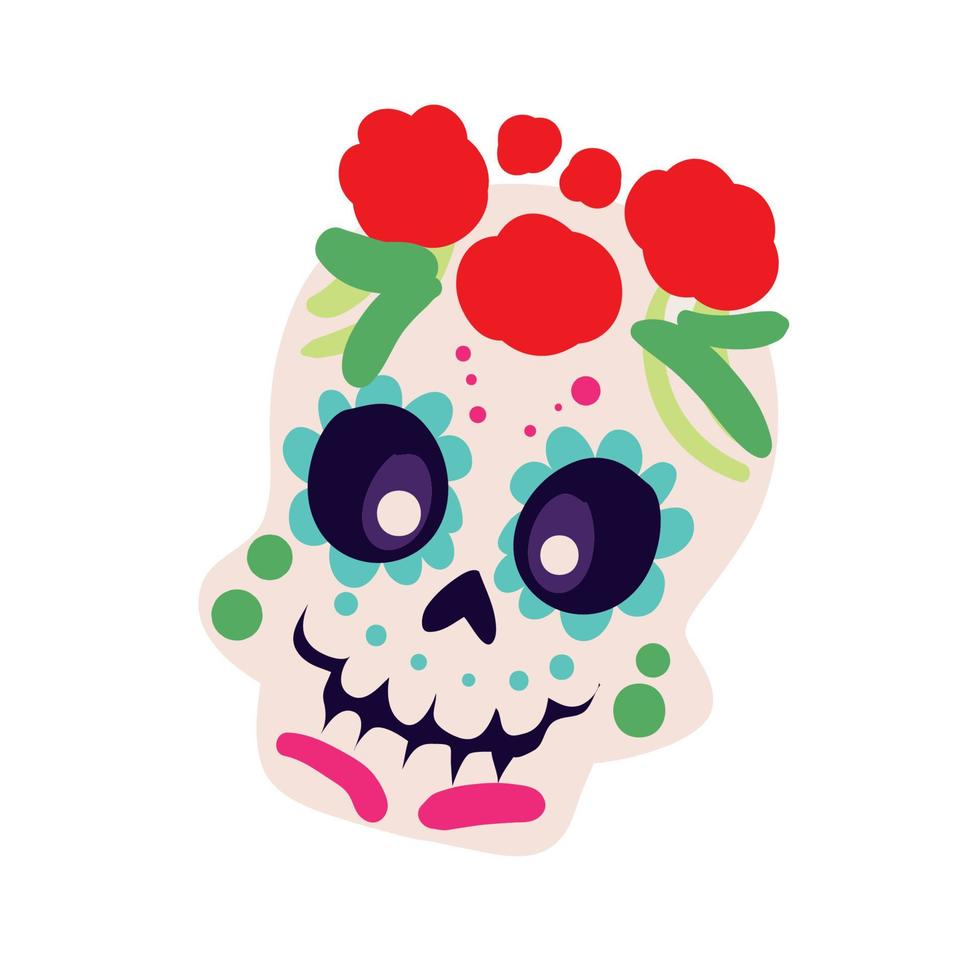 icono de calavera tradicional vector