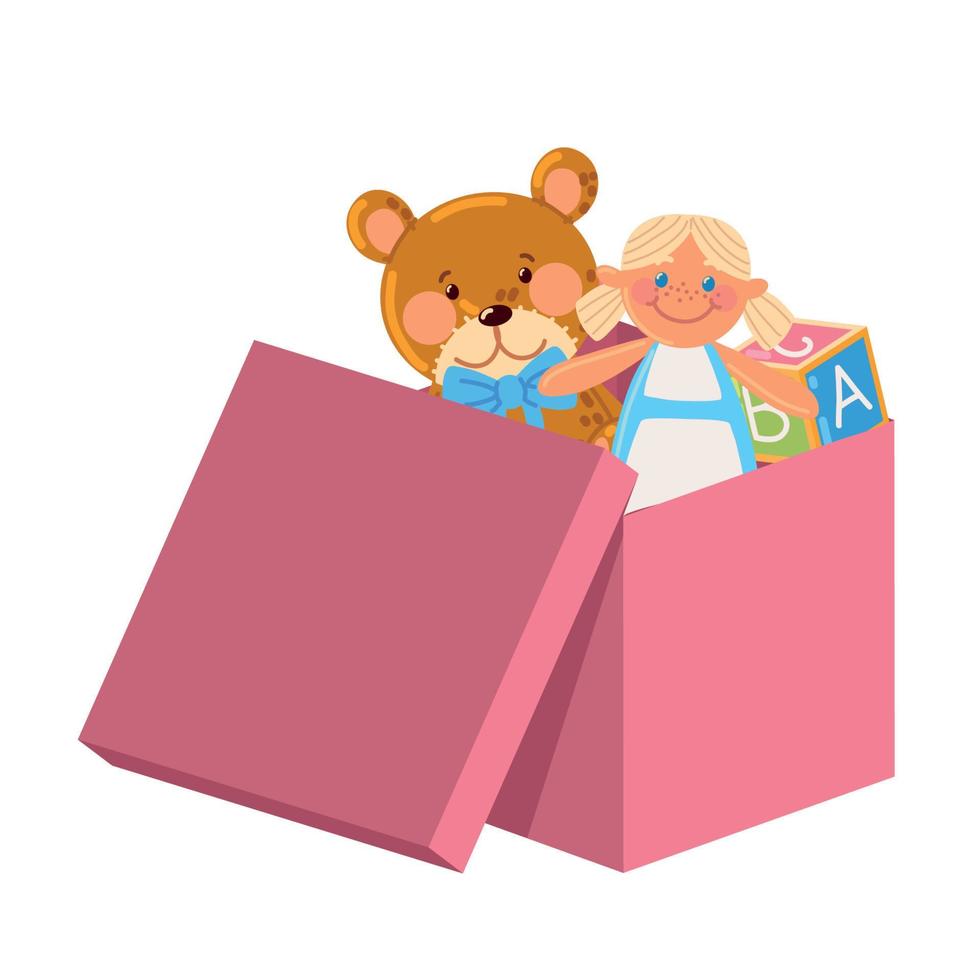 toys pink box vector