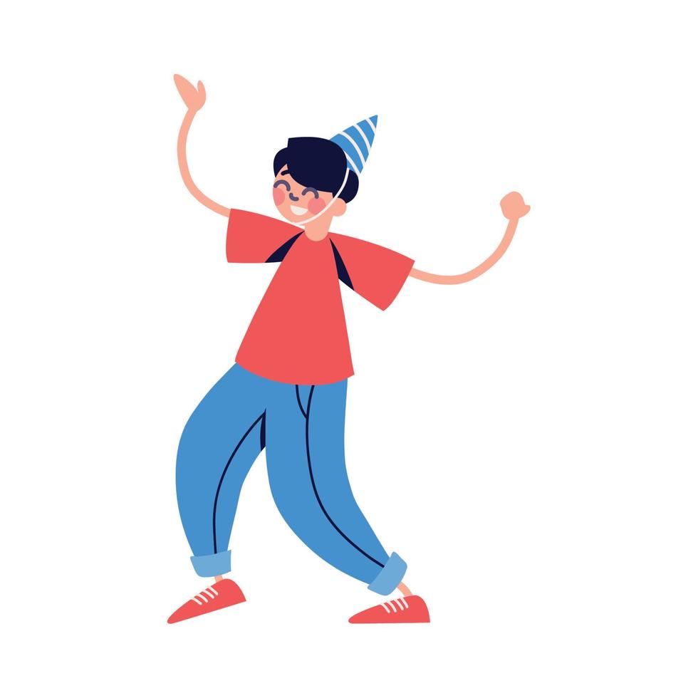 happy boy birthday hat vector