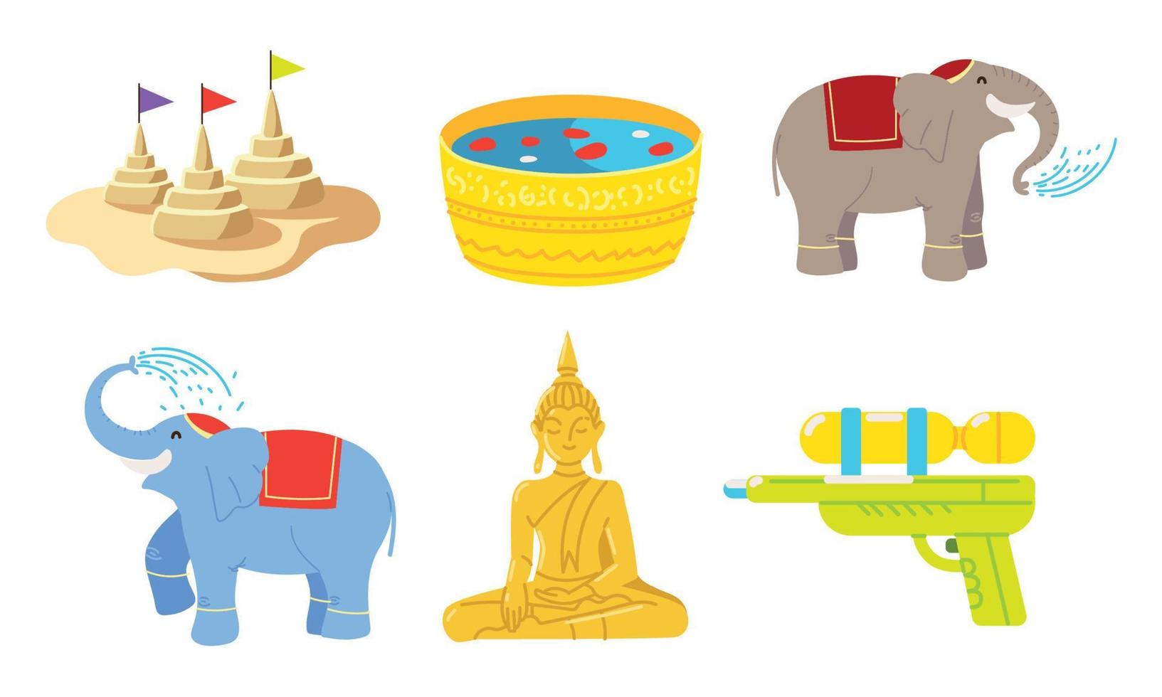 happy songkran festival icon vector