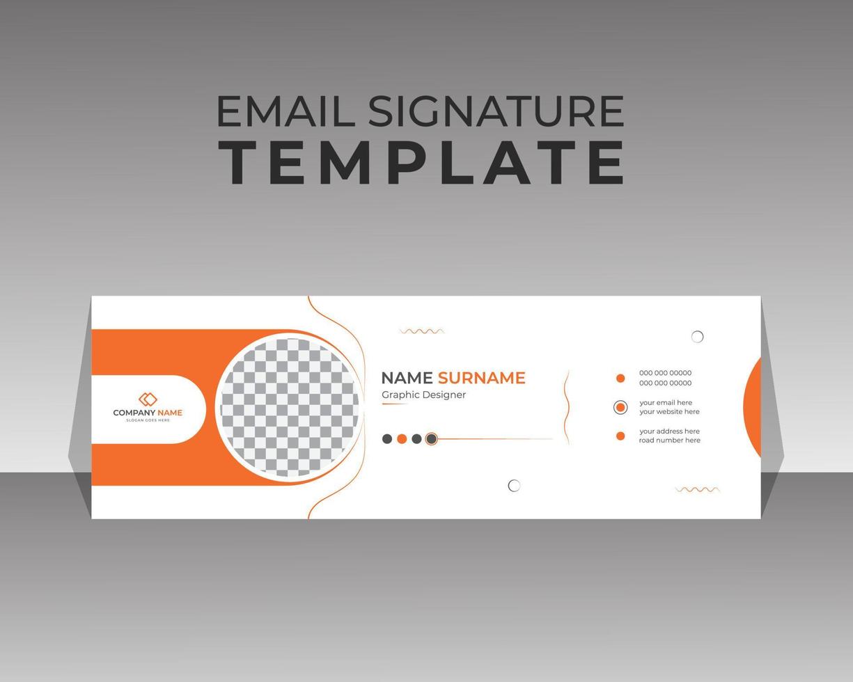 Corporate email signature template or personal footer and social media cover design vector