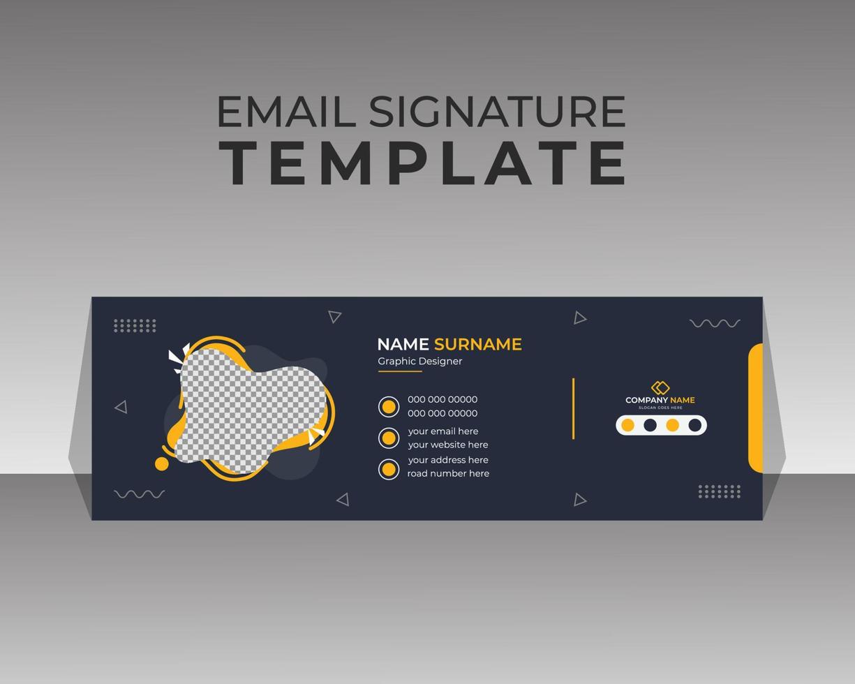 Creative email signature template or personal footer and social media cover design vector