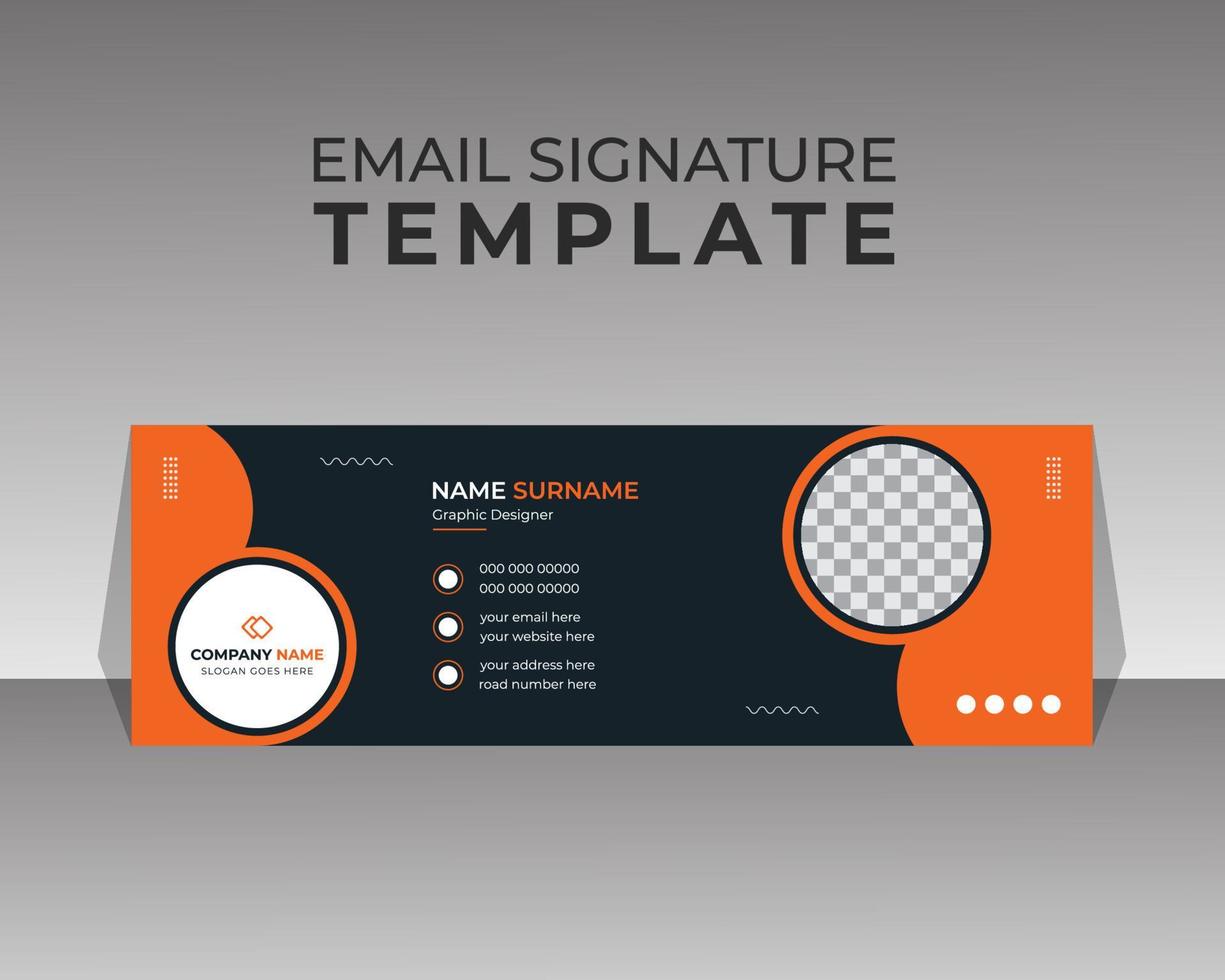 Corporate email signature template or personal footer and social media cover design vector