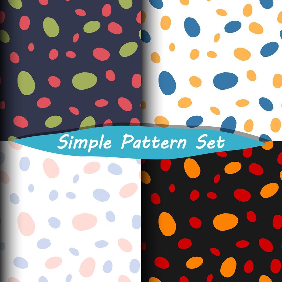 Abstract polka dot seamless vector pattern set in bright and pastel colours