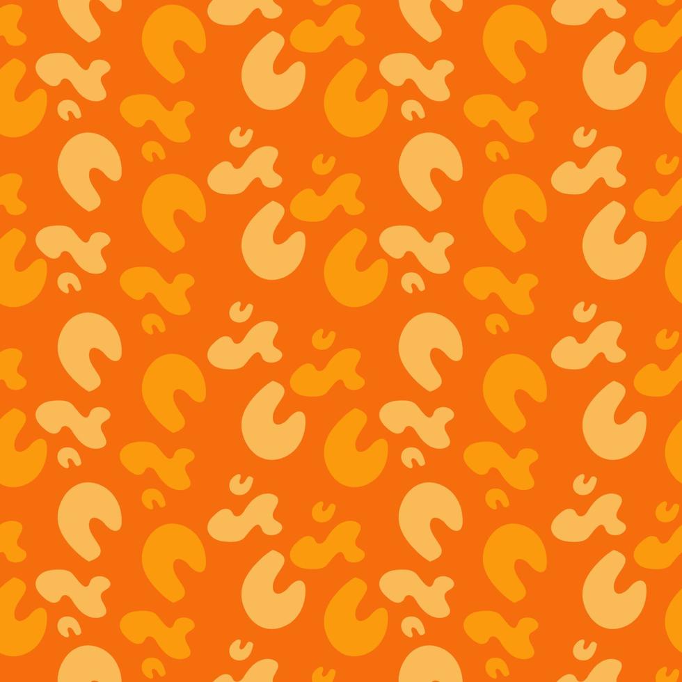 Abstract shapes seamless vector pattern in orange colours